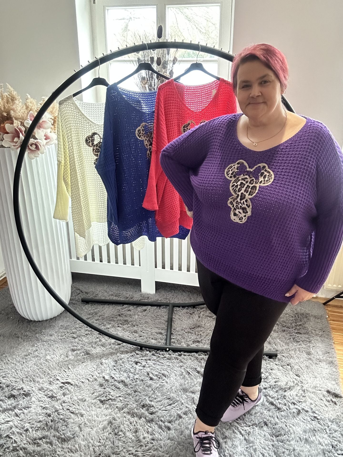 Gr. 52 - 56 Strickpullover Maus