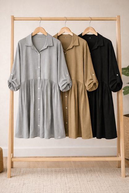 Bluse Uni mit Plissee