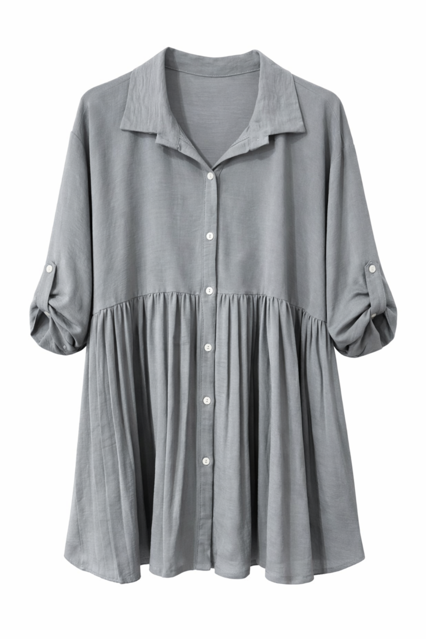 Bluse Uni mit Plissee