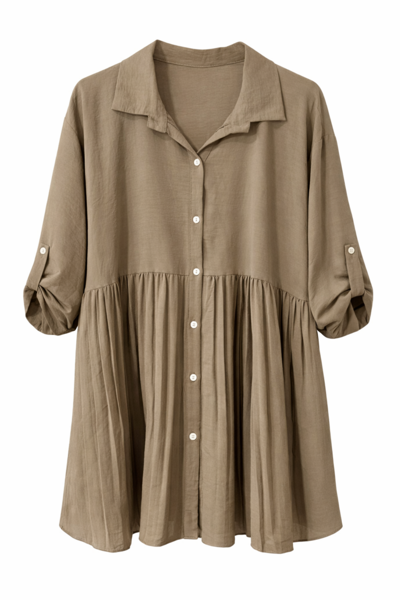 Bluse Uni mit Plissee
