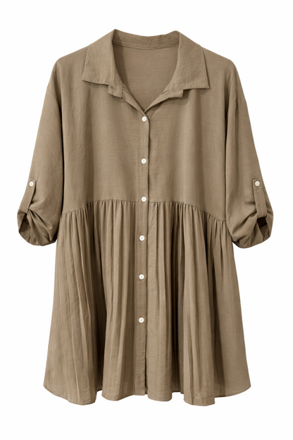 Bluse Uni mit Plissee