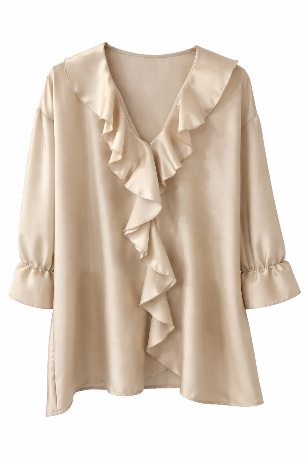 Bluse Uni mit Rüschen