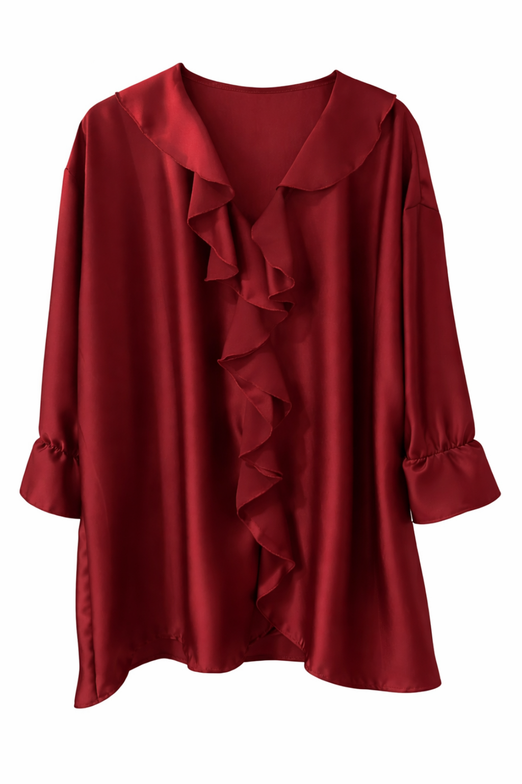 Bluse Uni mit Rüschen