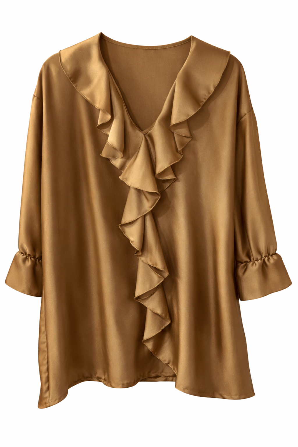 Bluse Uni mit Rüschen