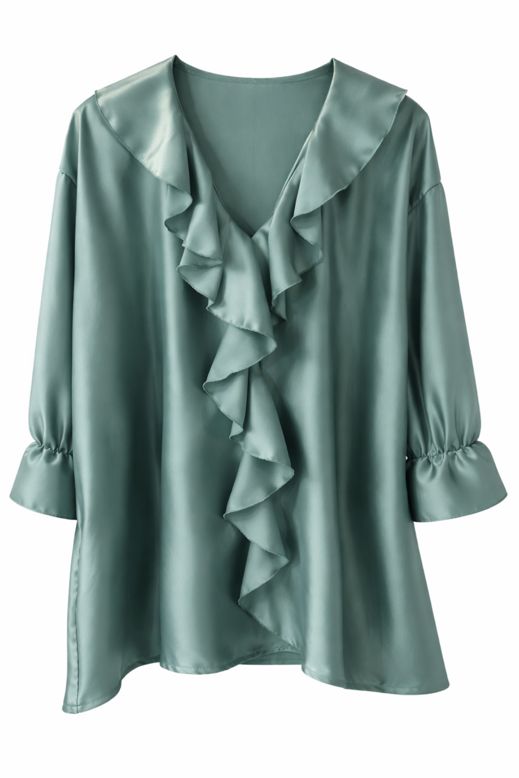 Bluse Uni mit Rüschen