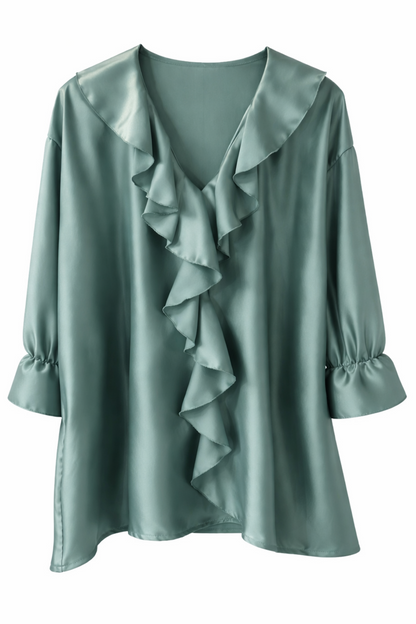 Bluse Uni mit Rüschen