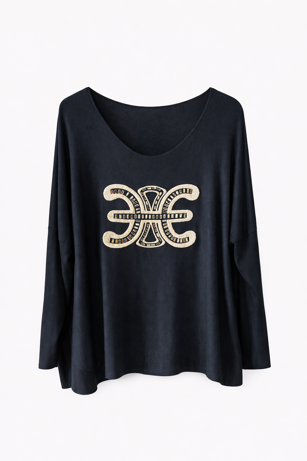 Feinstrickpullover Aufschrift Teddystoff und Glitzer