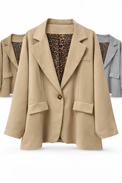 Gr. 52 - 56 Blazer Uni, Leo Inlett, mit einem Knopf zu schließen,V Ausschnitt,3 Farben 