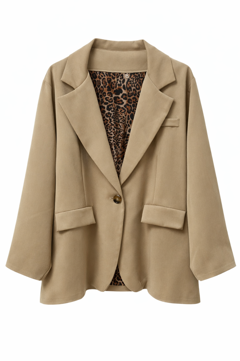 Gr. 52 - 56 Blazer Uni, Leo Inlett, mit einem Knopf zu schließen,V Ausschnitt, Farbe Beige