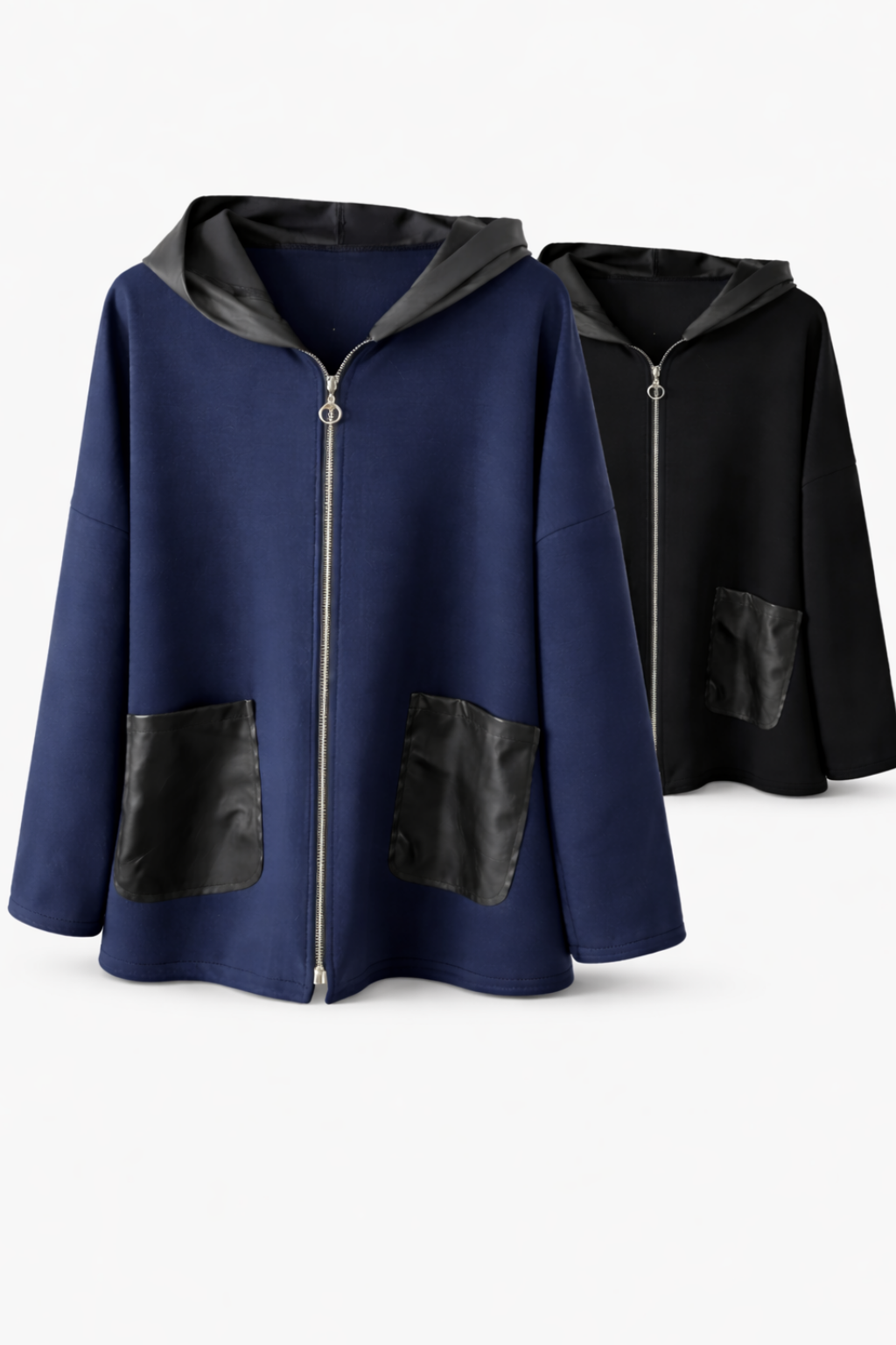 Jacke, tragbar 48-52/54, Kapuze, Reißverschluss, Taschen vorn, Wildlederimitat
