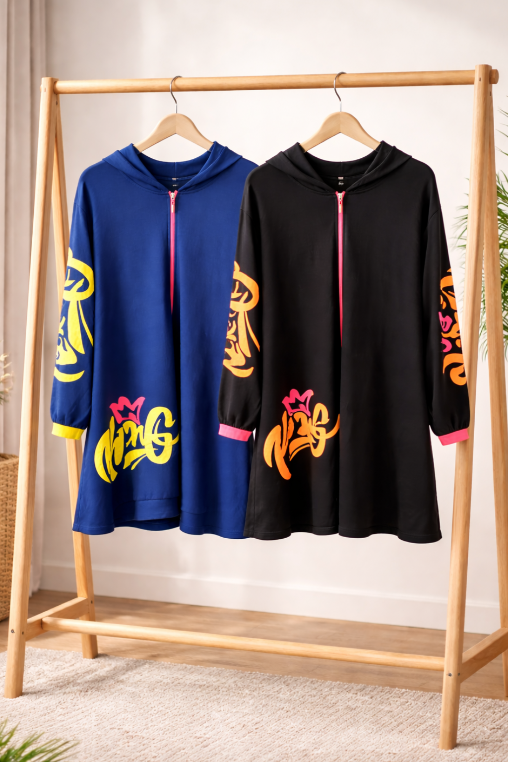 Jacke "King", tragbar 50-54, tragbar 54-58, Aufdruck vorn, Reißverschluss, Kapuze