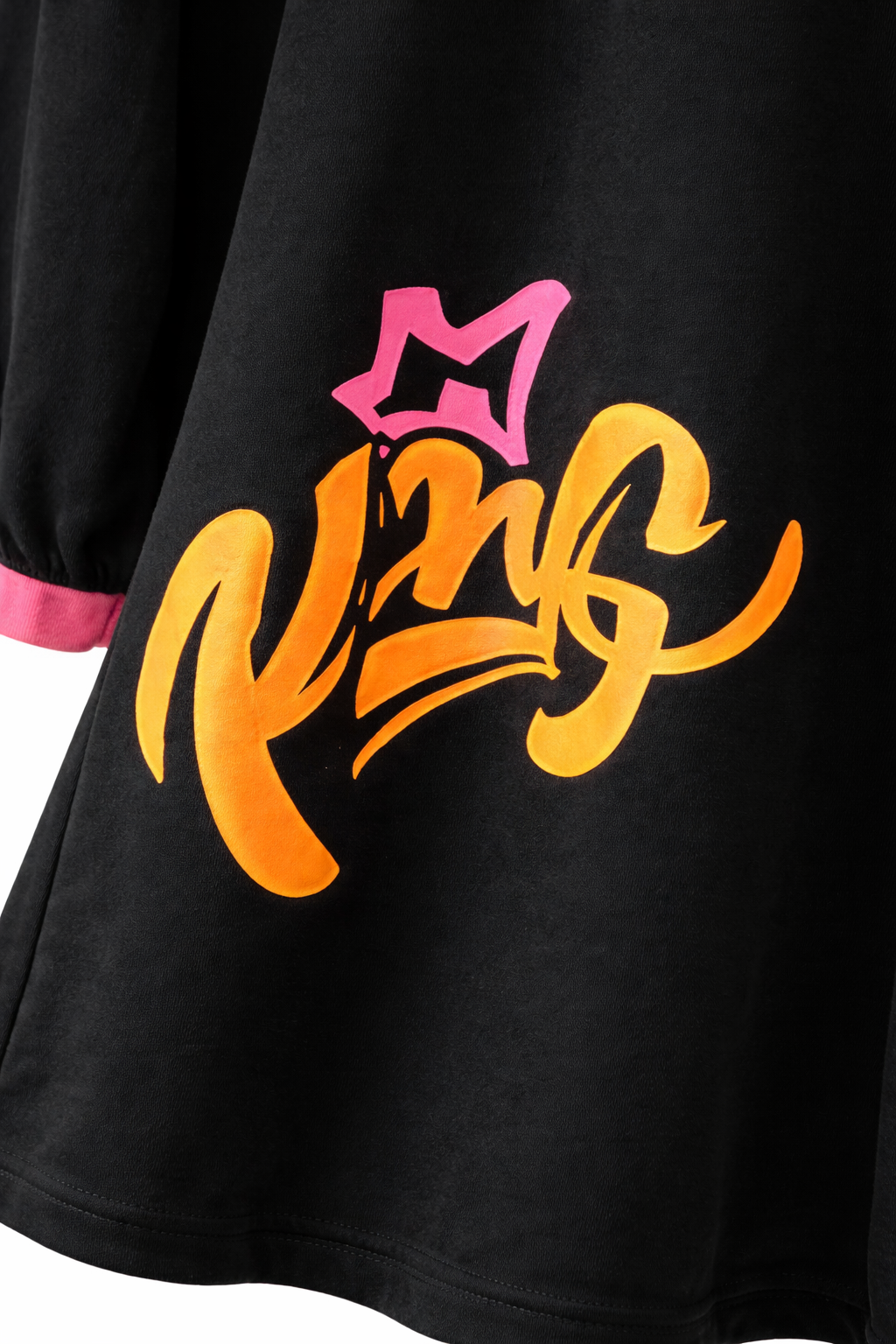 Jacke "King", tragbar 50-54, tragbar 54-58, Aufdruck vorn, Reißverschluss, Kapuze