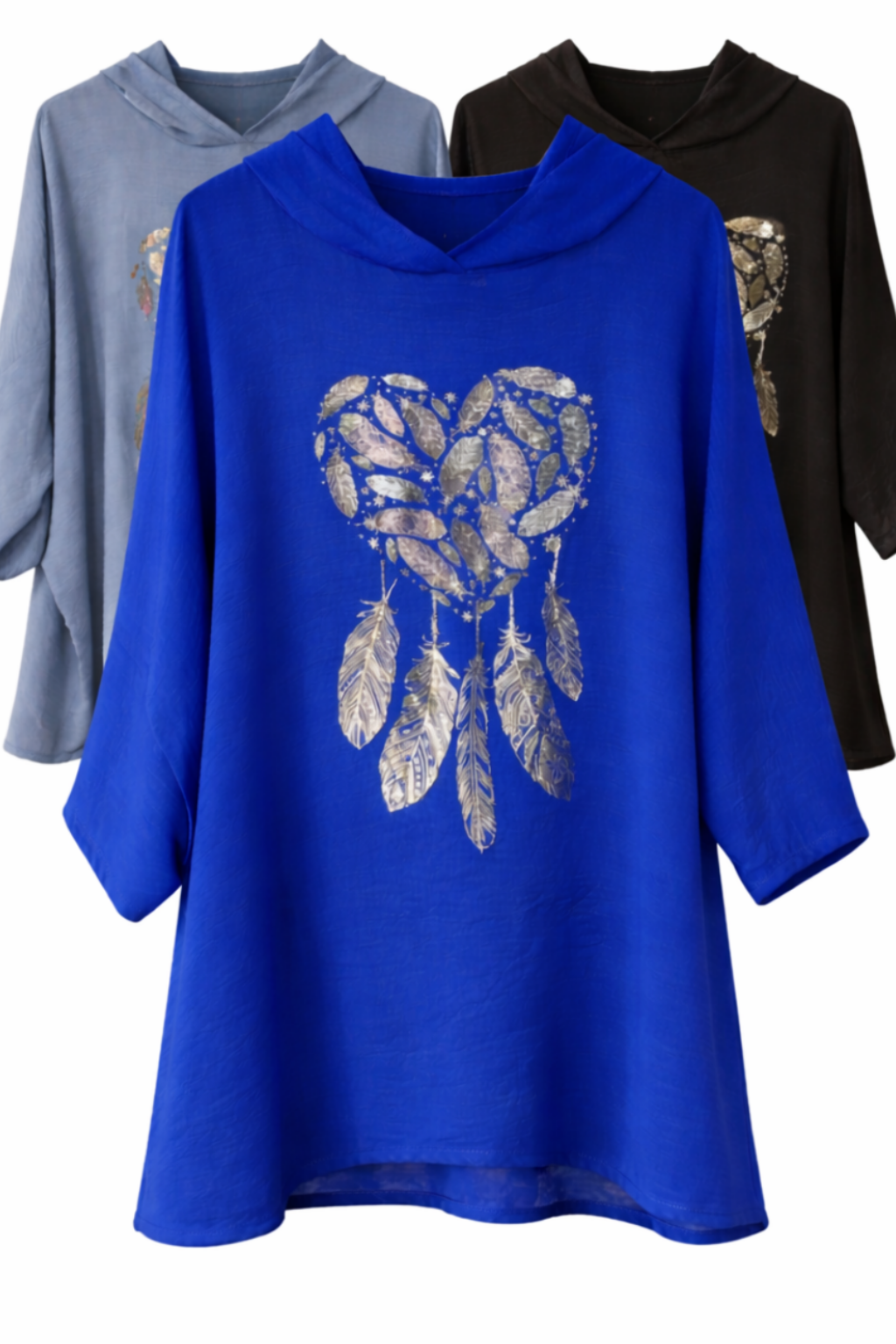 Kapuzen Blusenshirt "Feder"