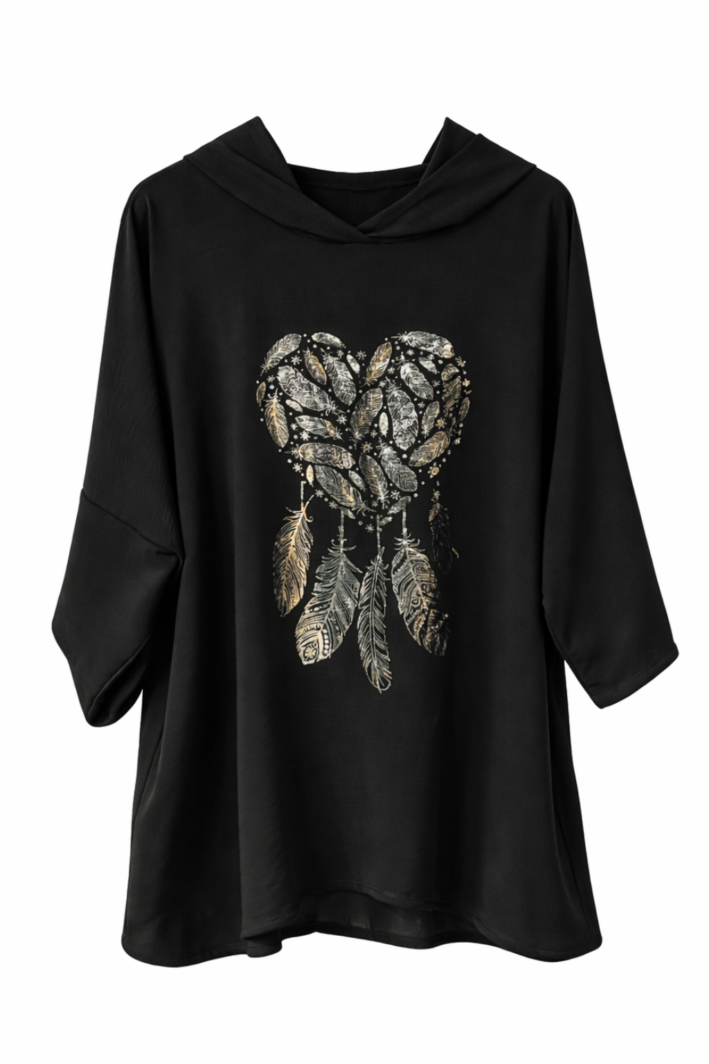 Kapuzen Blusenshirt "Feder"