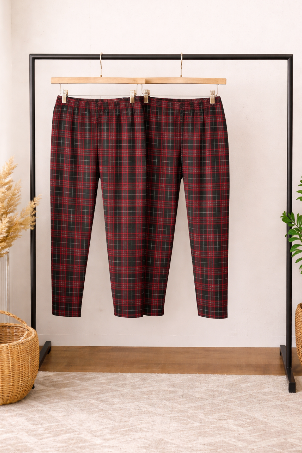 Karo Leggings, weich, innen angeraut, stretchig, bequem zu tragen,Karo Muster vorn und hinten , tragbar von 48 - 54